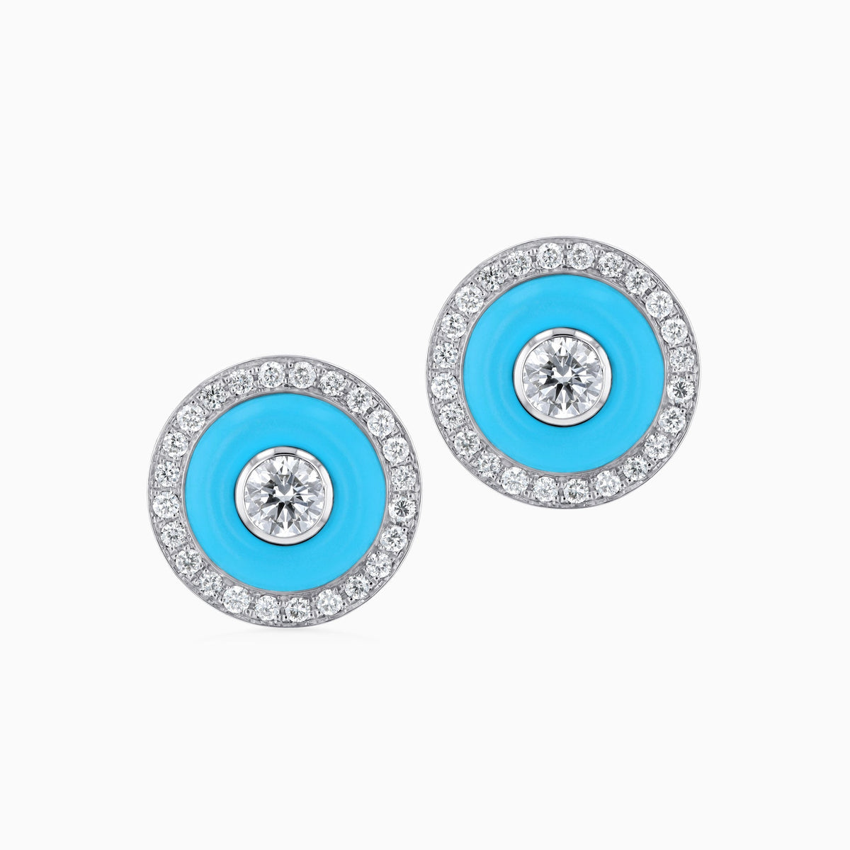 BOHO Earth Earrings Small#Gold_White Gold