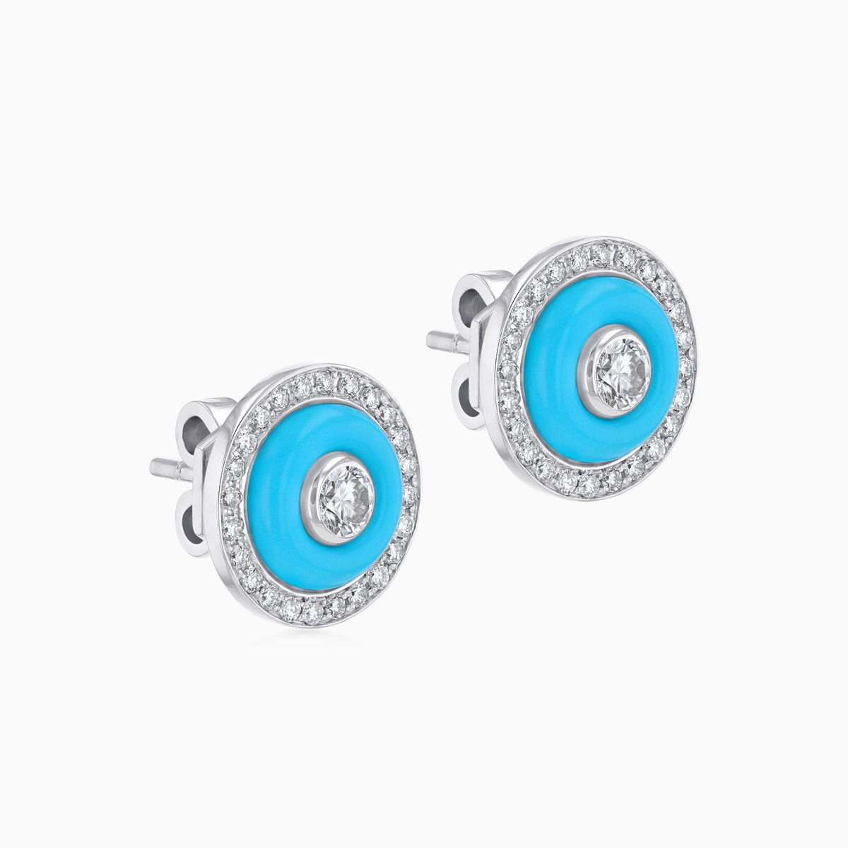 BOHO Earth Earrings Small#Gold_White Gold