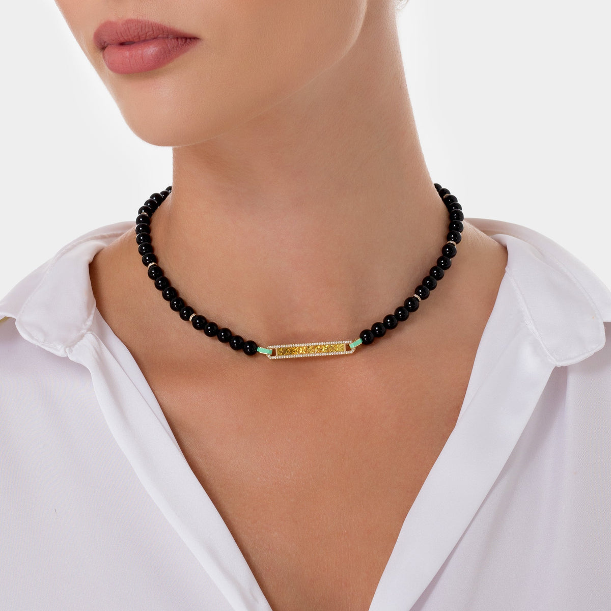 BOHO Beads Necklace#Gold_Yellow Gold