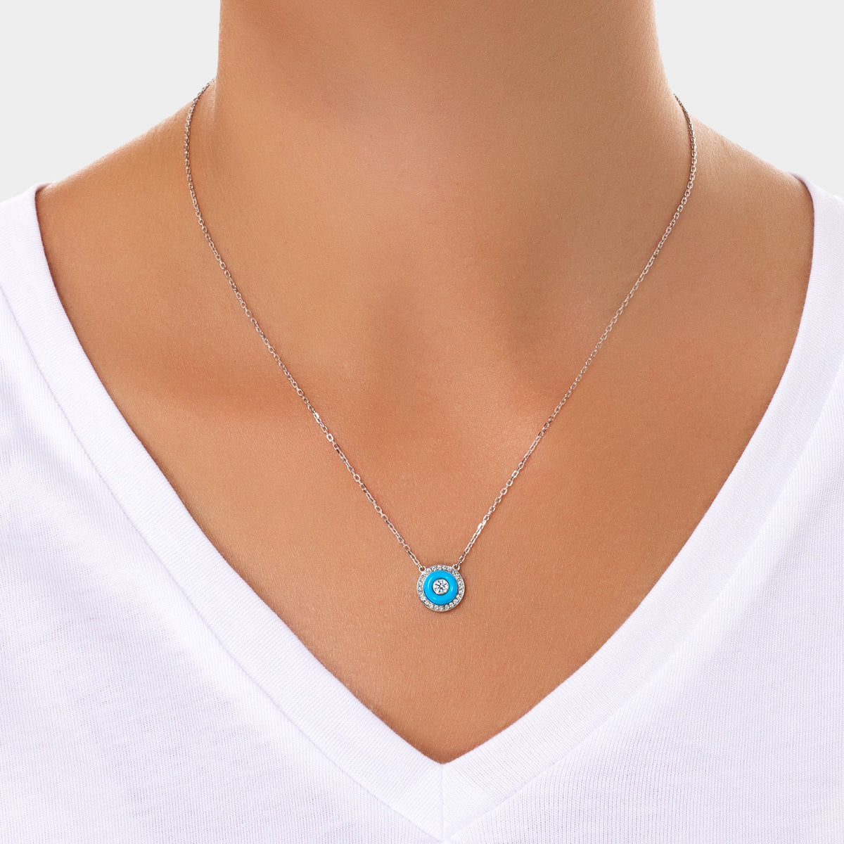 BOHO Earth Pendant Small#Gold_White Gold
