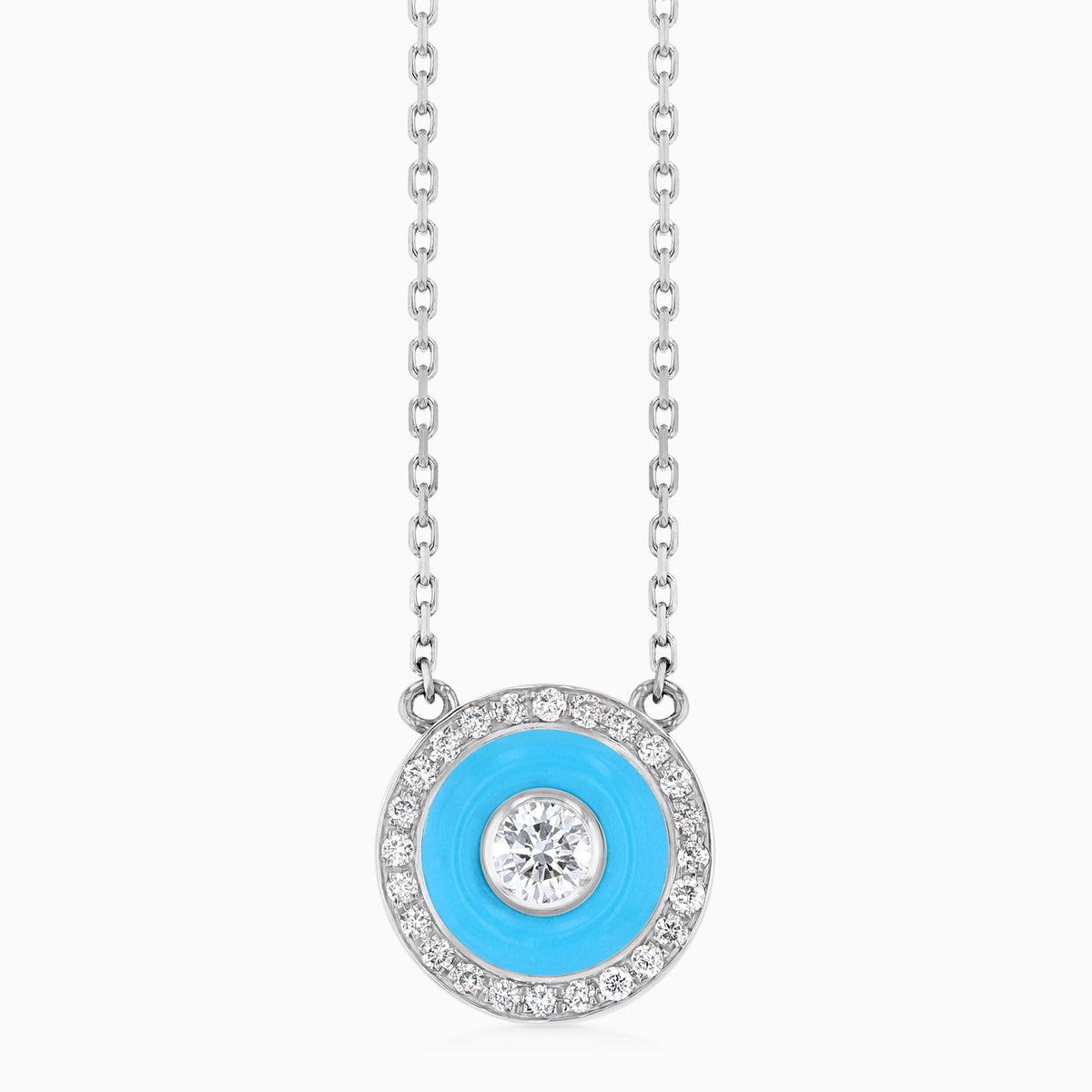 BOHO Earth Pendant Small#Gold_White Gold