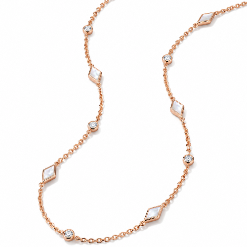 Eternity Mother of Pearl Necklace – Rose Gold