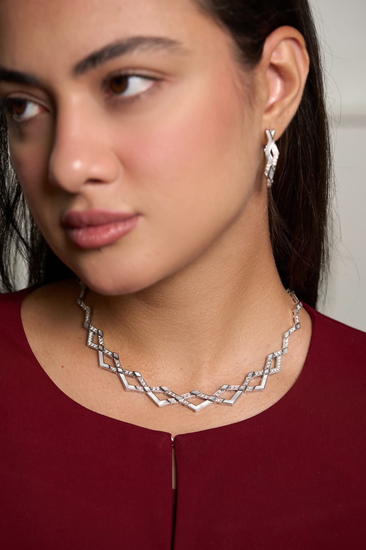 Eternity Noor Mother of Pearl Necklace- Rose Gold