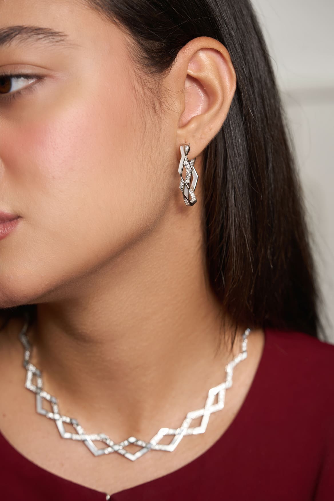 Eternity Noor Mother of Pearl Necklace- Rose Gold