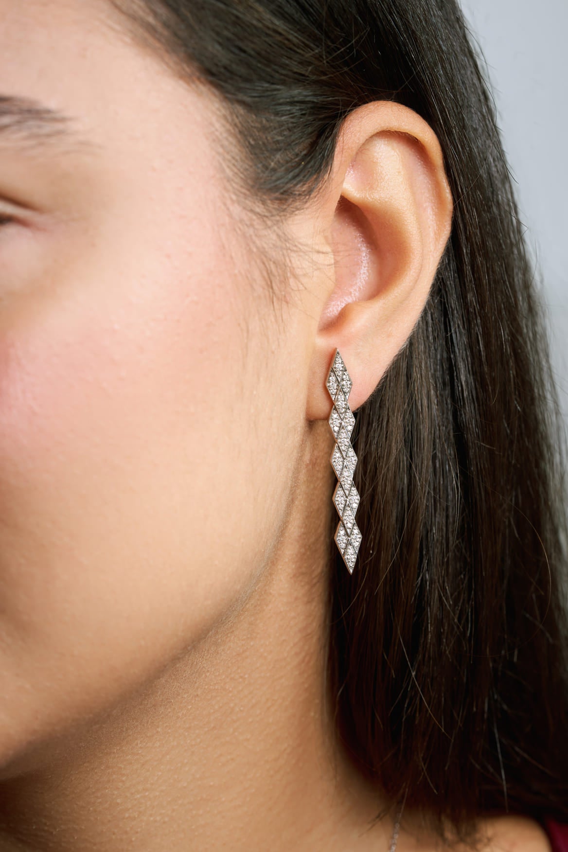 Eternity Drop Diamond Earrings – White Gold