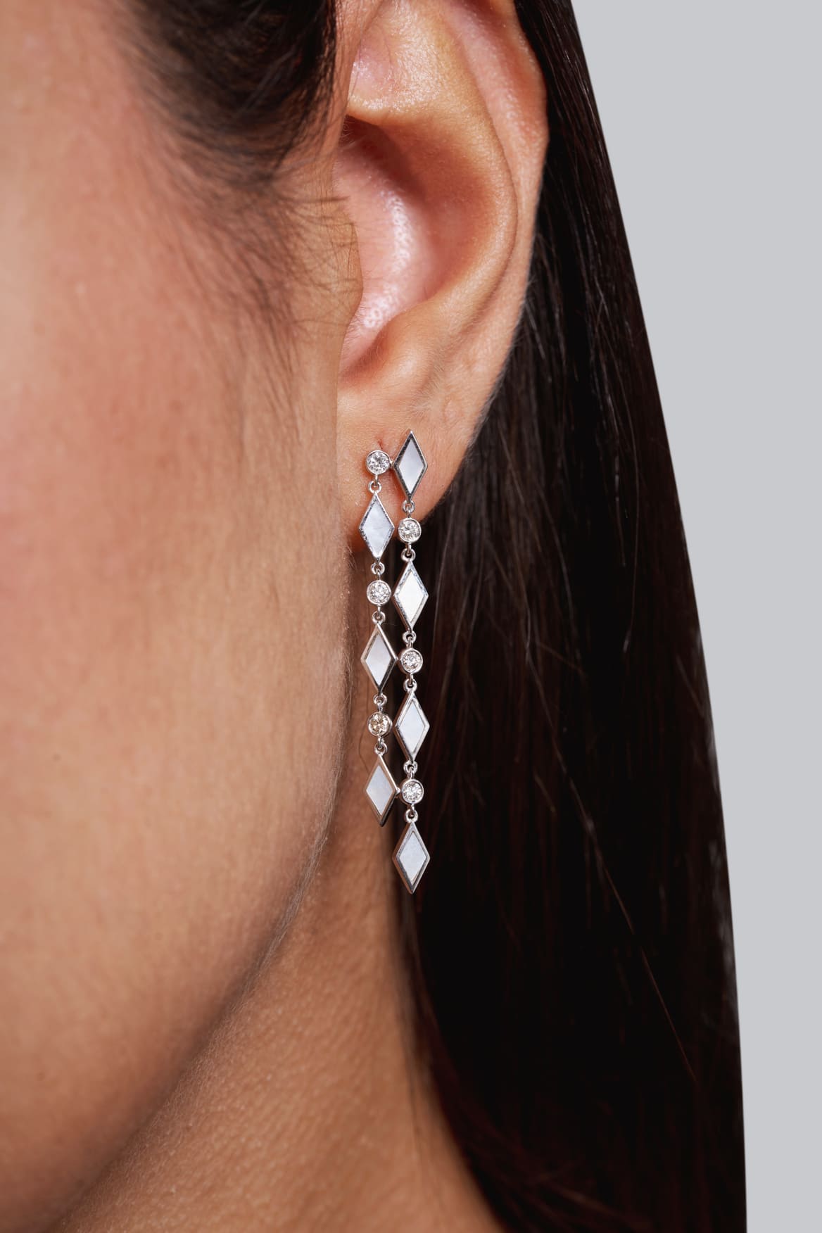 Eternity Hanging Earrings – Mother of Pearl
