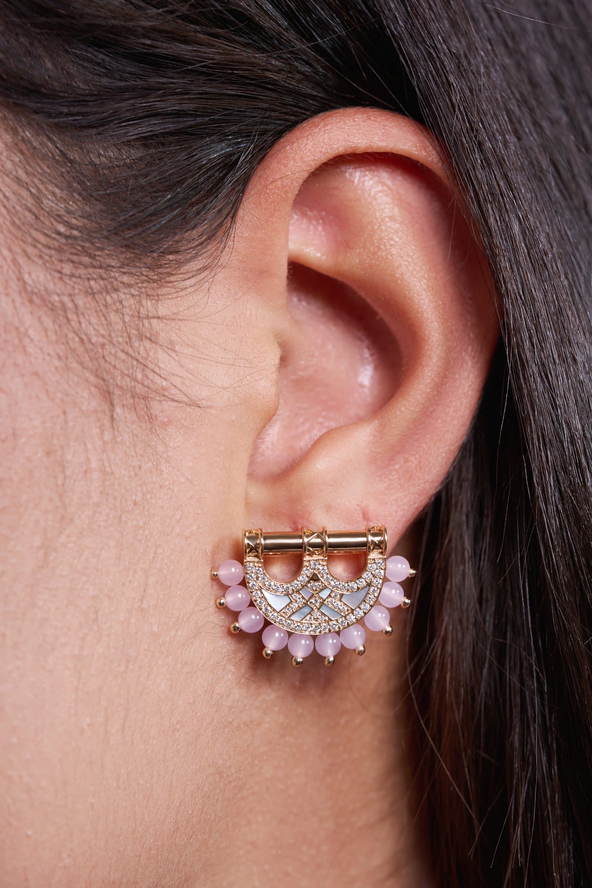 Heritage Mother of Pearl Earrings- Pearl Rose Gold