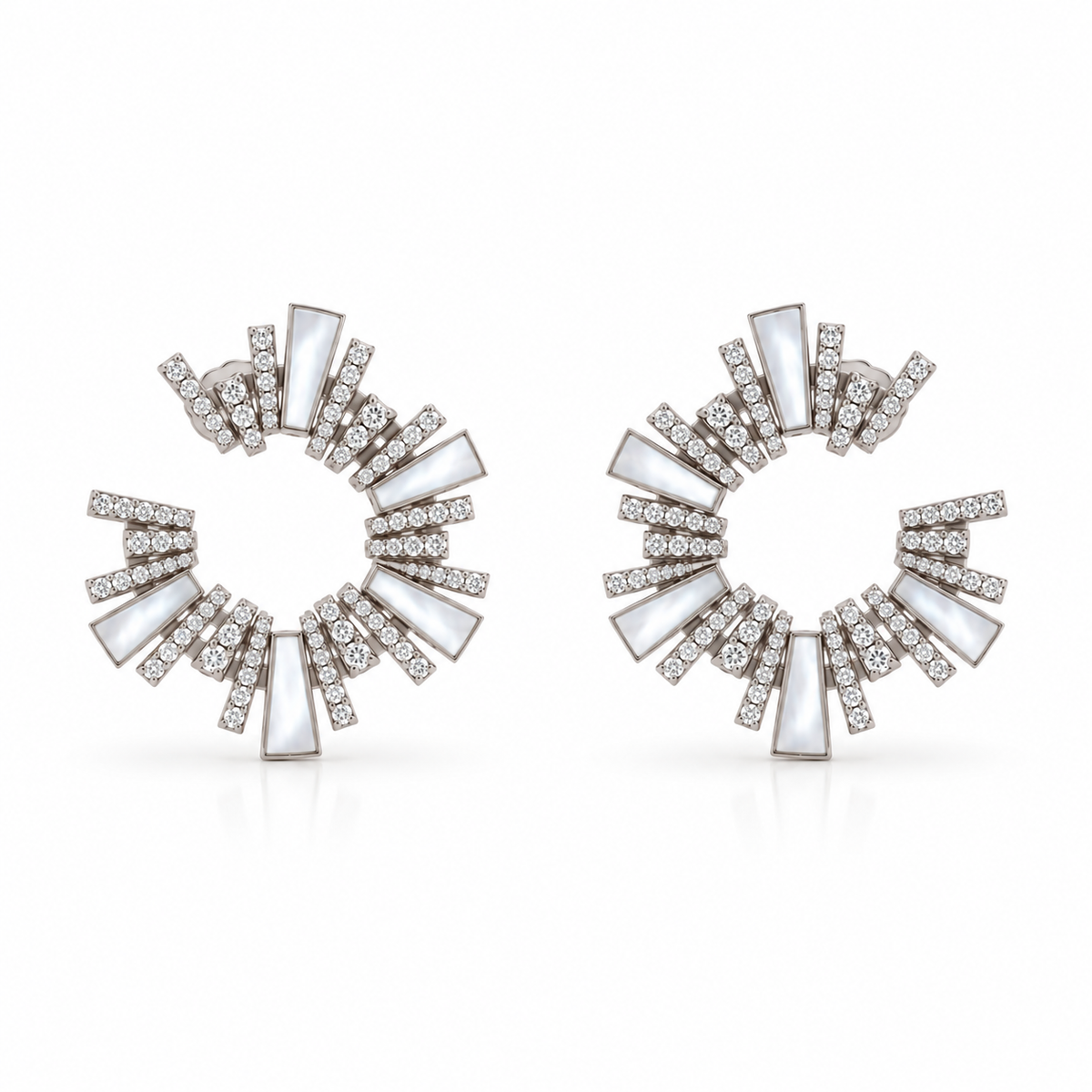 Al Fajr Full Diamond Hoop Earrings