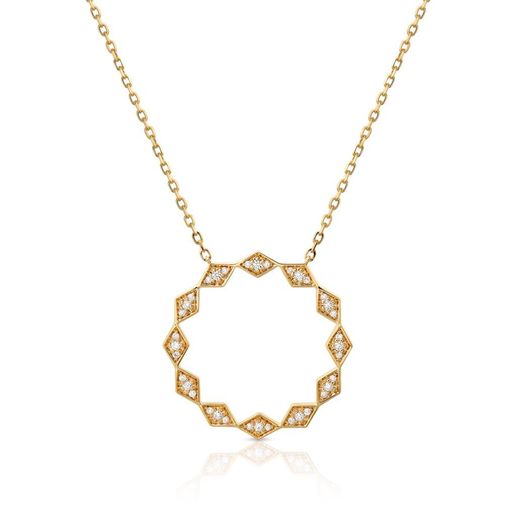 Eternity Large Full Diamond White Gold Pendant