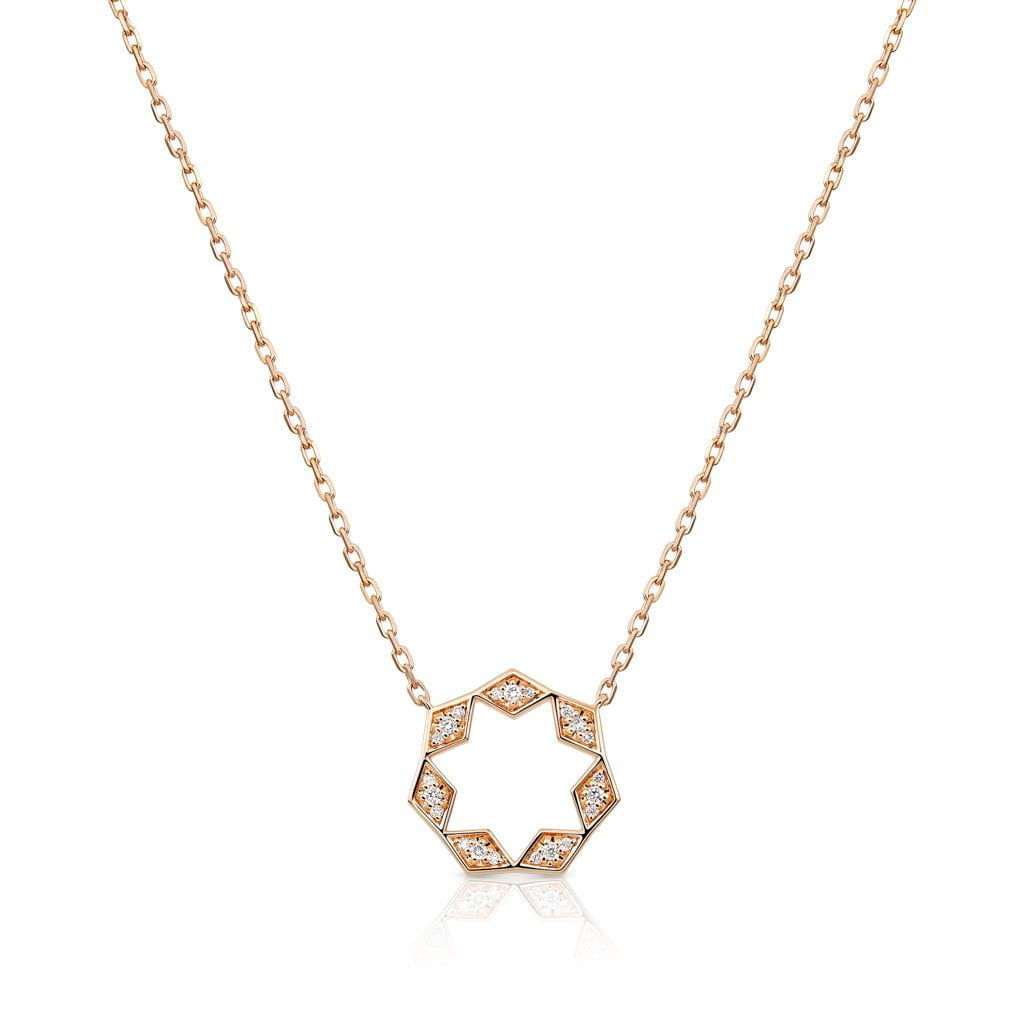 Eternity Small Full Diamond Pendant#Gold_Rose Gold