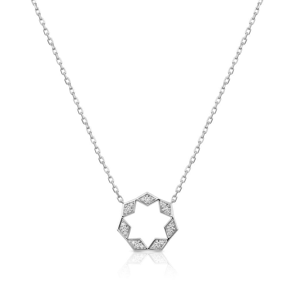 Eternity Small Full Diamond White Gold Pendant