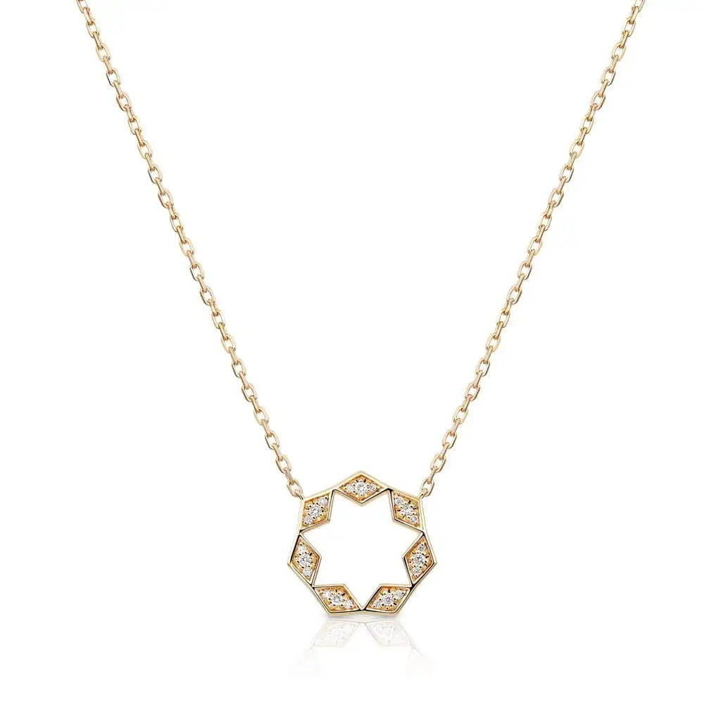 Eternity Small Full Diamond Yellow Gold Pendant