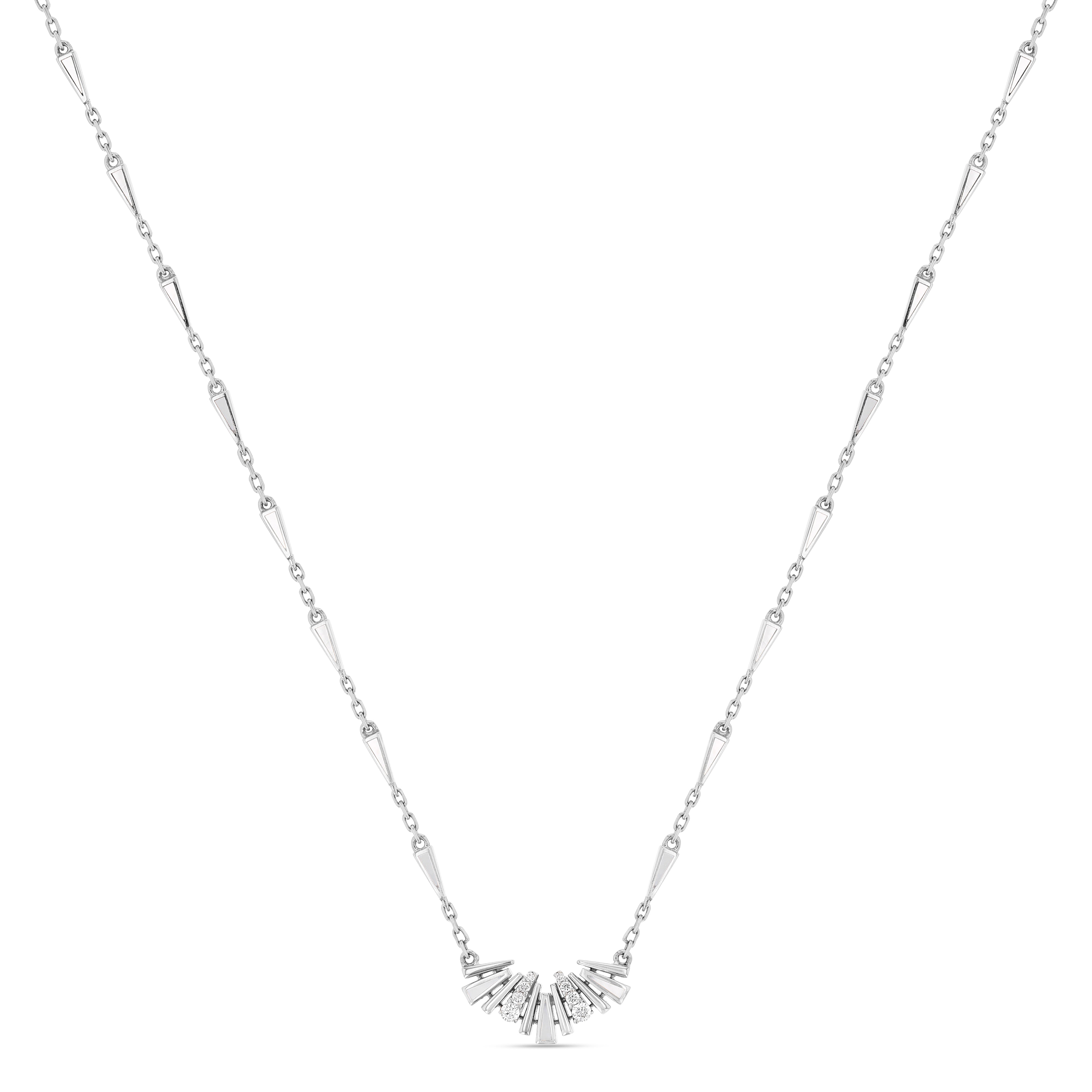 Al Fajr Half Motif Mini Pendant White Gold