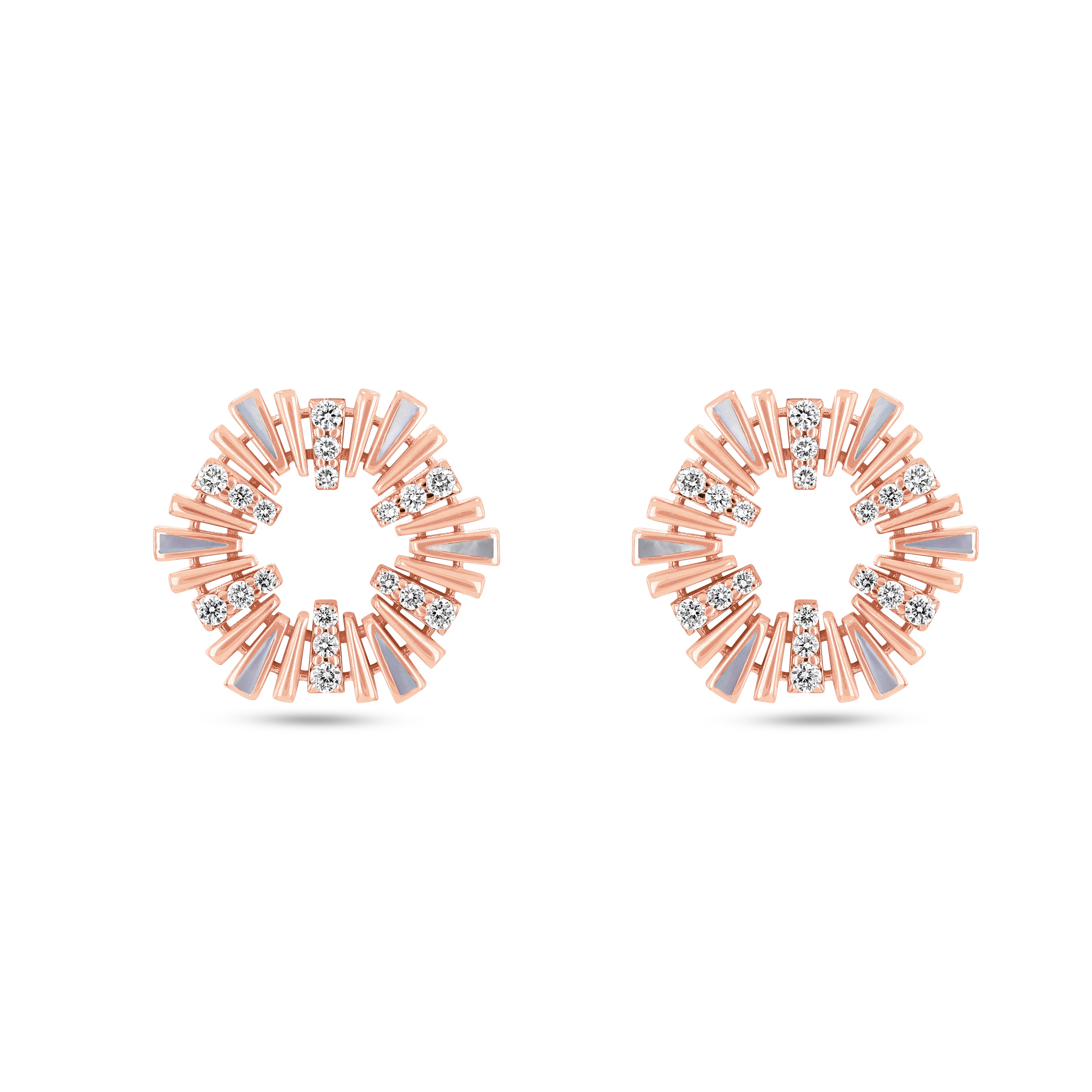 Al Fajr Shurooq Small Stud Earrings Rose Gold