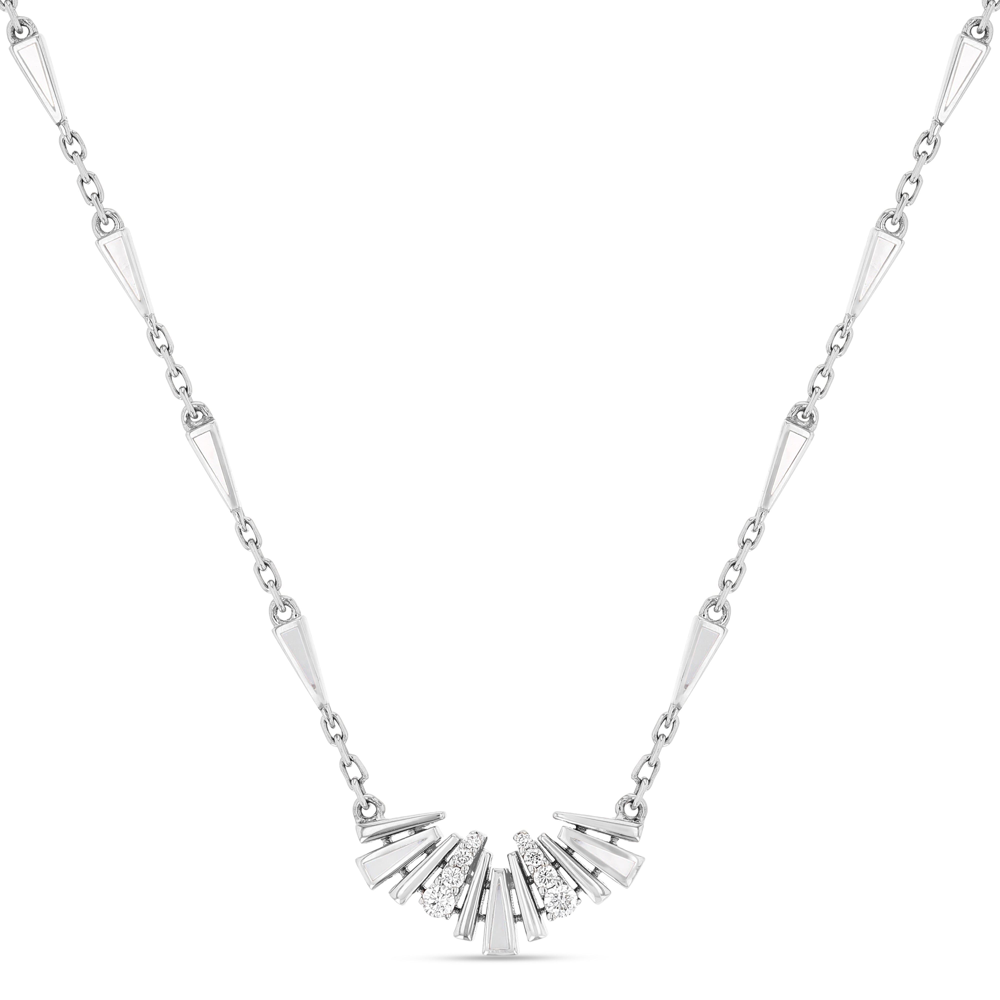 Al Fajr Half Motif Mini Pendant White Gold