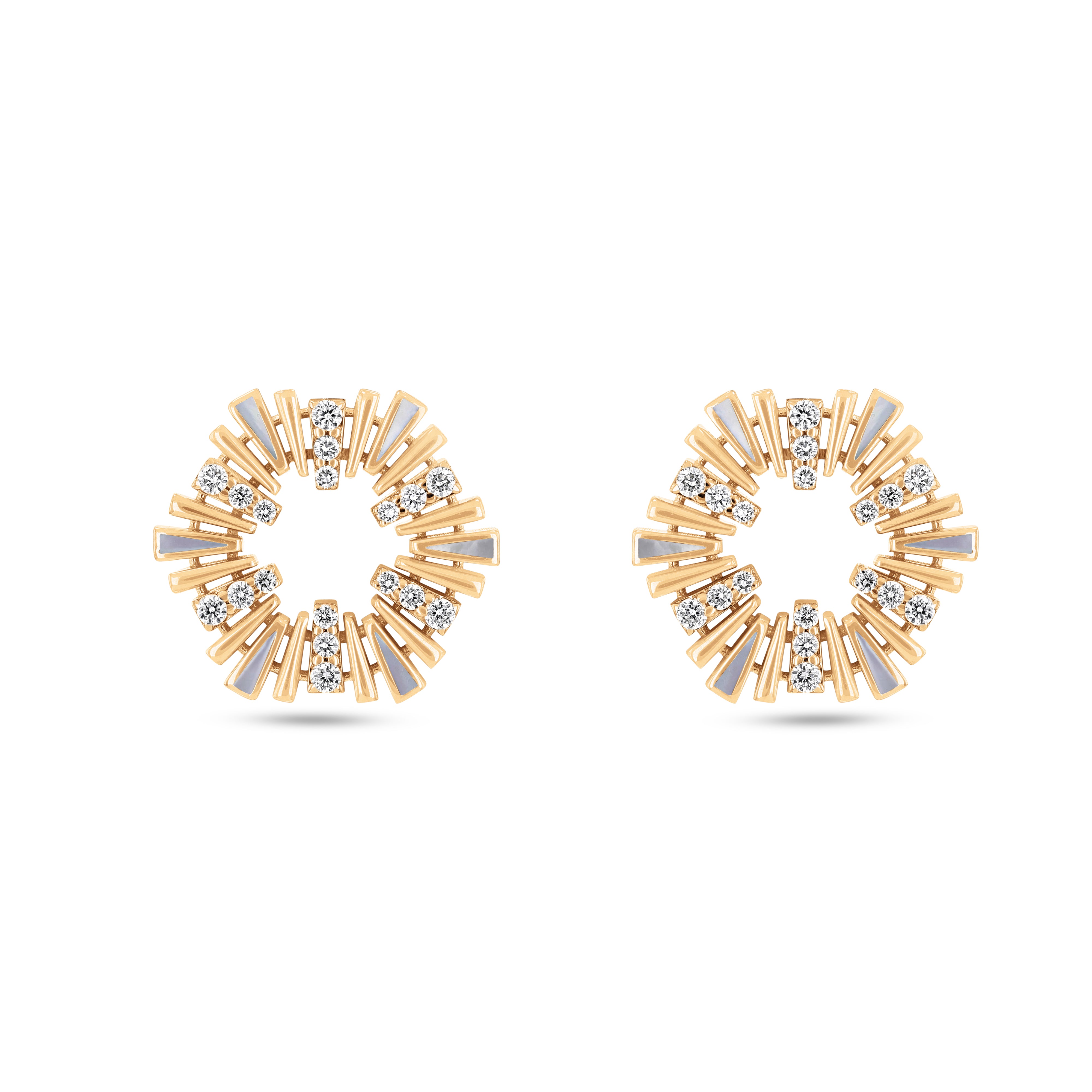Al Fajr Shurooq Small Stud Earrings Yellow Gold