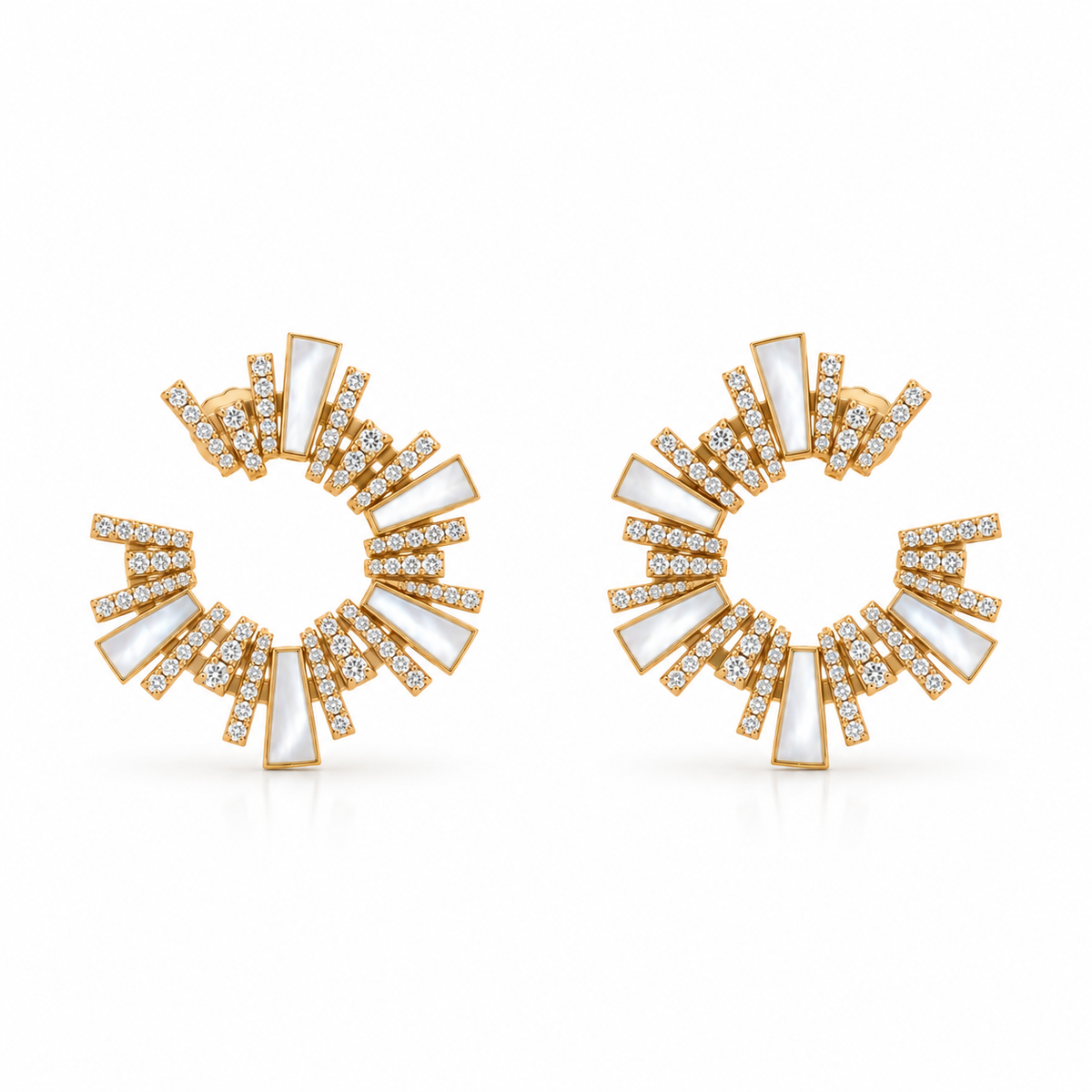 Al Fajr Full Diamond Hoop Earrings