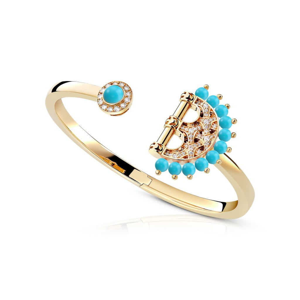 Heritage Turquoise Bangle Full Diamond