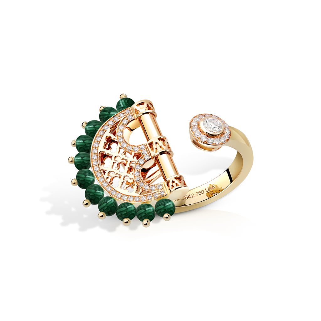 Heritage Malachite Border Diamond Ring