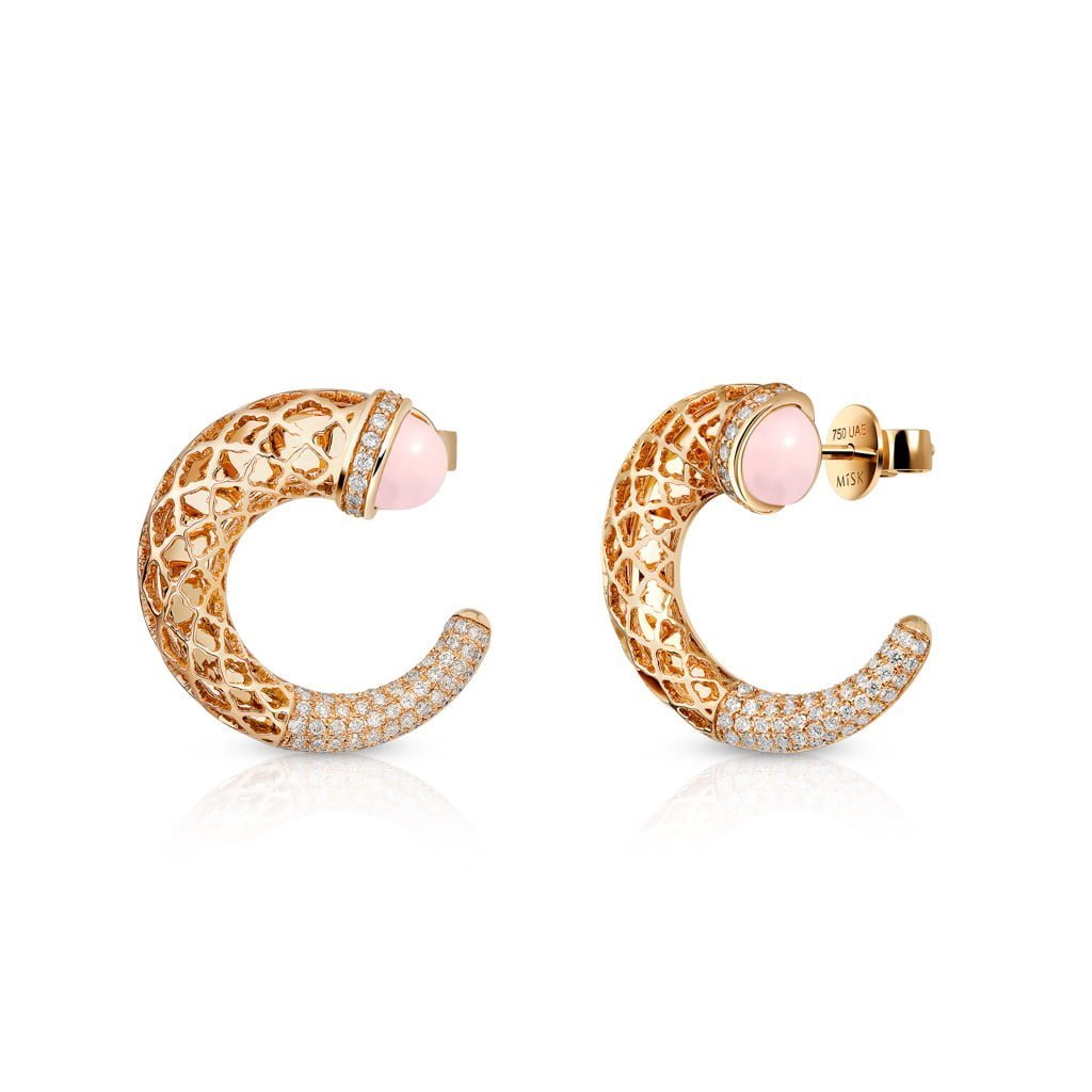 Hilal Earrings Half Diamond