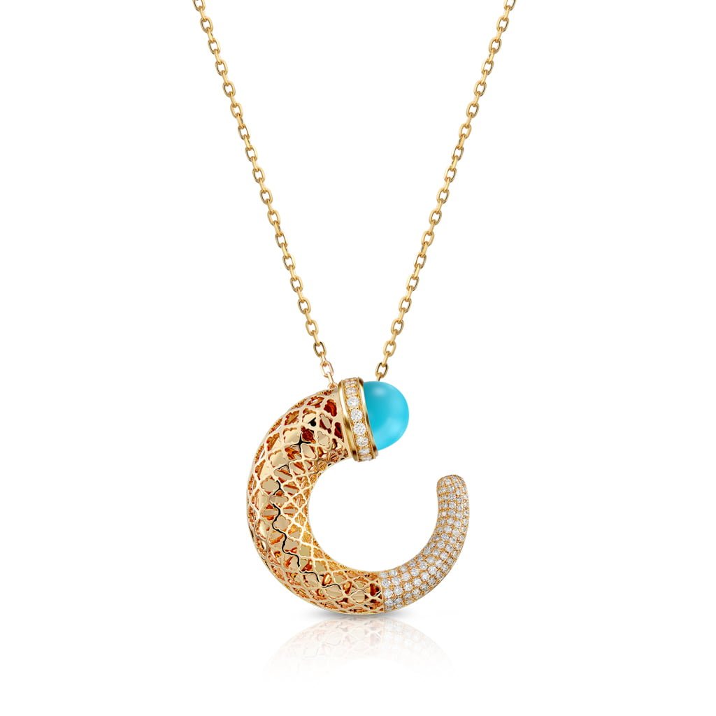 Hilal Large Pendant Half Diamond