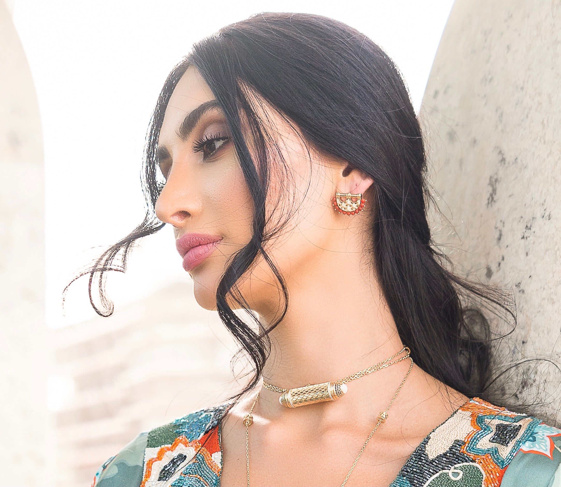 Al Noor Heritage Earrings in Turquoise - Misk Dubai,Earrings, al-noor-heritage-earrings-in-turquoise, , Misk Dubai,  Misk, Misk Jewellery, Misk Jewelry, Gold, Emirati Gold, Emirati Design, Jewelry Emirati, Saudi Jewelry, Gold Saudi Arabia, Dubai, Abu Dhabi, Saudi Arabia, KSA, UAE, United Arab Emirates, 18kt, مجوهرات , مجوهرات مسك, مجوهرات اماراتية , دهب , سعودية ذهب