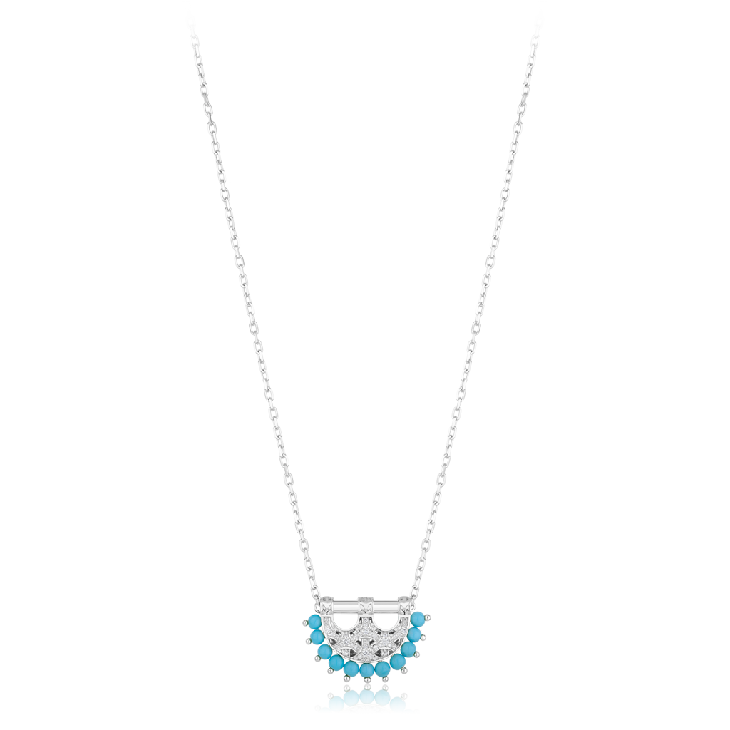 Heritage Turquoise Pendant in Mini Full Diamond