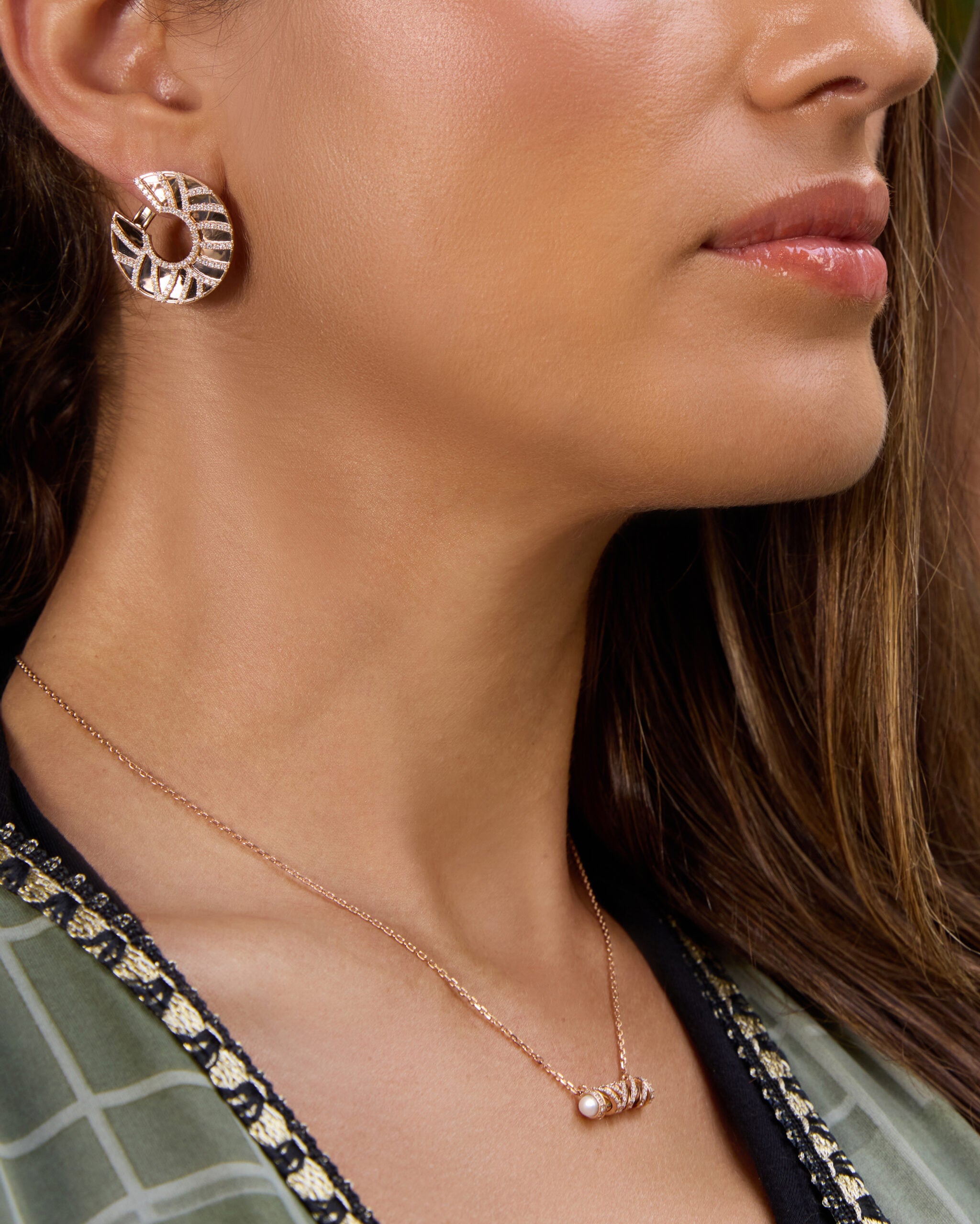 Palm Large Yellow Gold Hoop Earrings