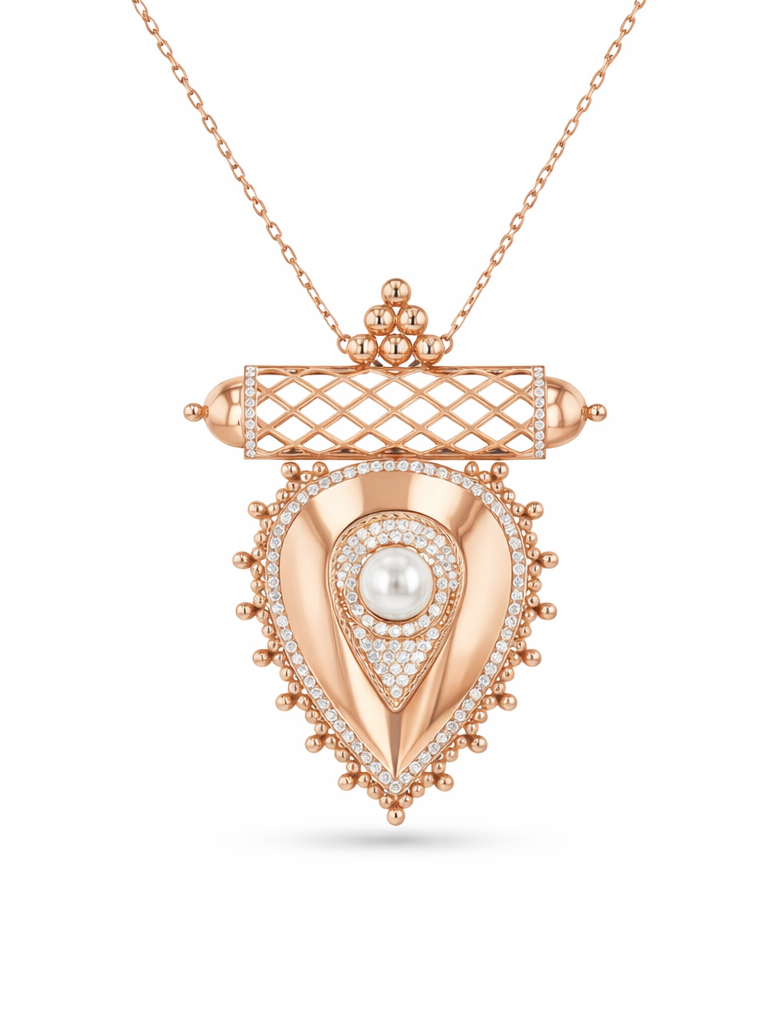 Al Qasr X-Large Pendant – Pearl | Rose Gold
