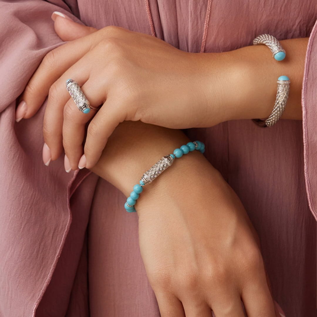 Harmony Pearl Beads Bracelet Full Diamond