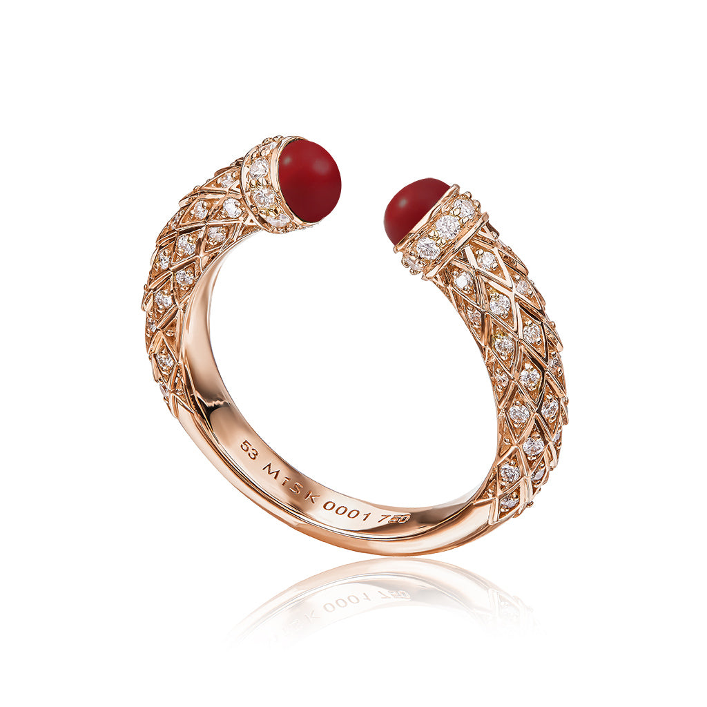 Harmony Open Agate Slim Ring Full Diamond