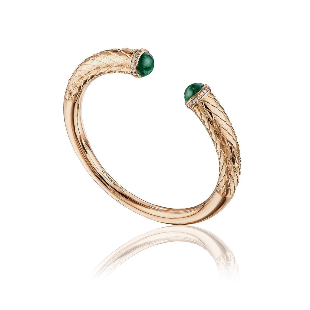 Harmony Bangle in Malachite Border Diamond