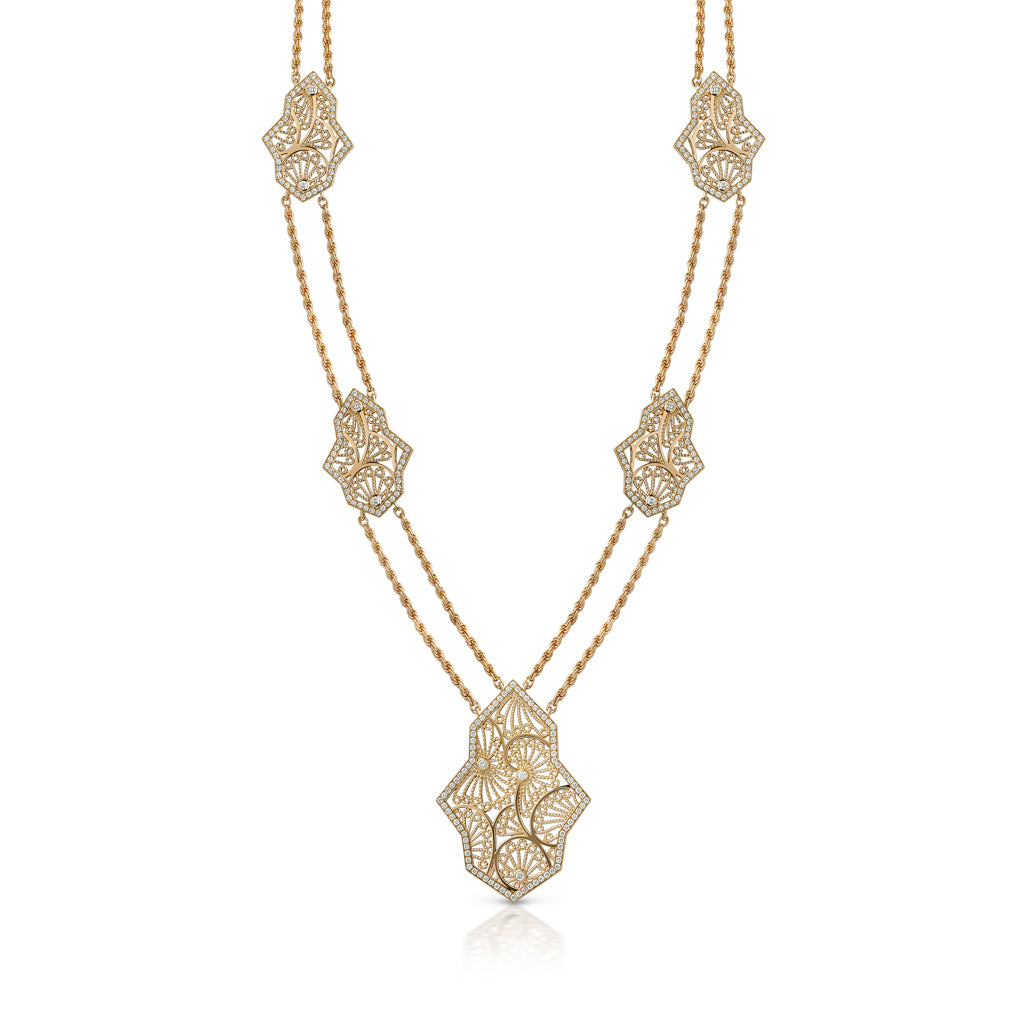 Al Mona Large Leaf Necklace