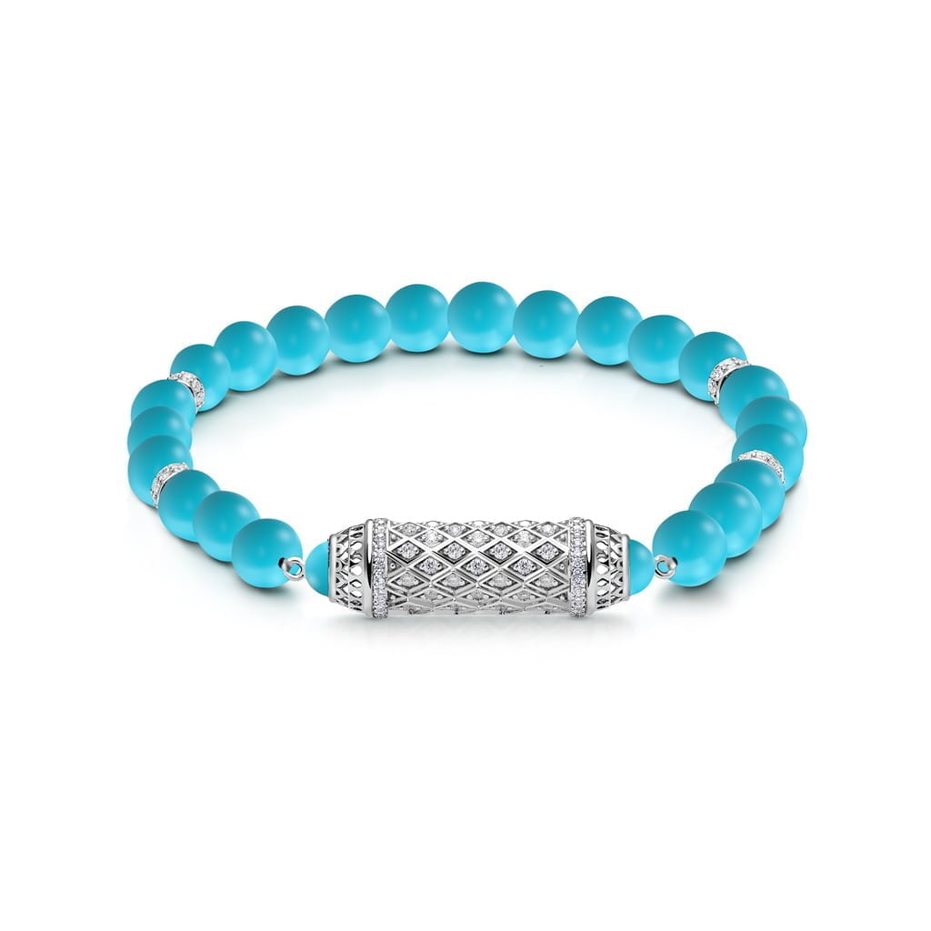 Harmony Turquoise Beads Bracelet Full Diamond