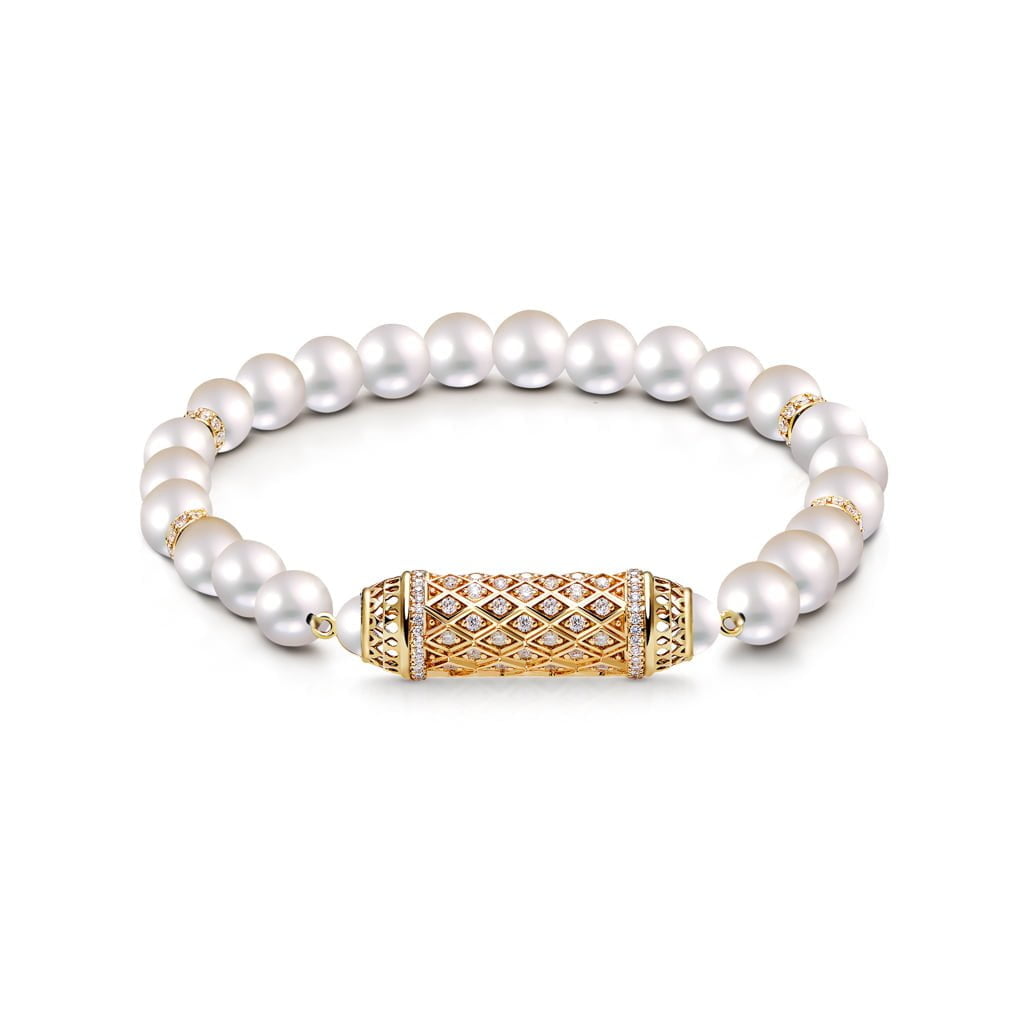 Harmony Pearl Beads Bracelet Full Diamond