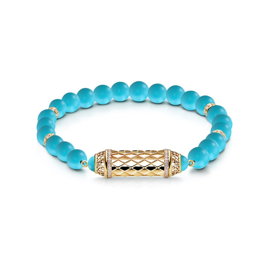 Harmony Turquoise Beads Bracelet Border Diamond