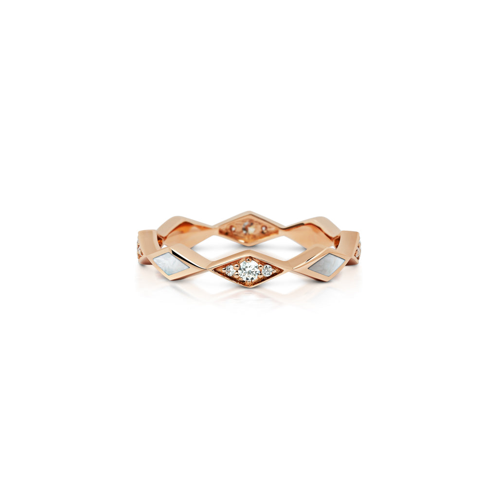 Eternity Small Mother of Pearl Rose Gold Ring