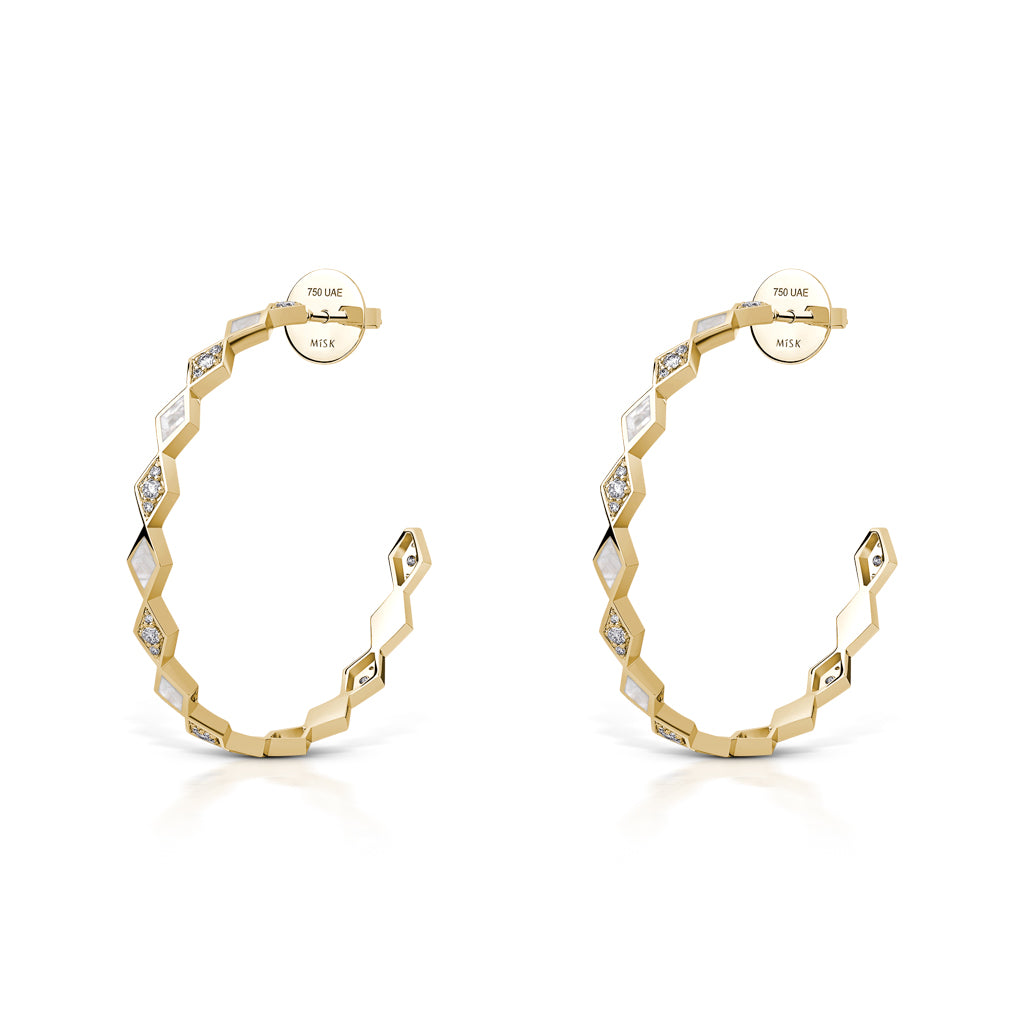 Eternity Large Mother of Pearl Hoop Earrings