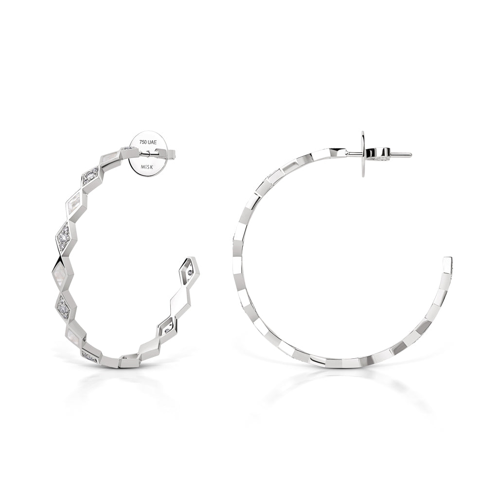 Eternity Large Mother of Pearl Hoop Earrings