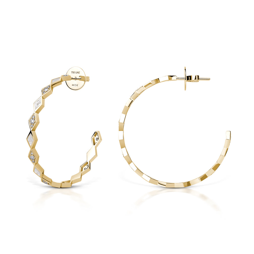 Eternity Large Mother of Pearl Hoop Earrings