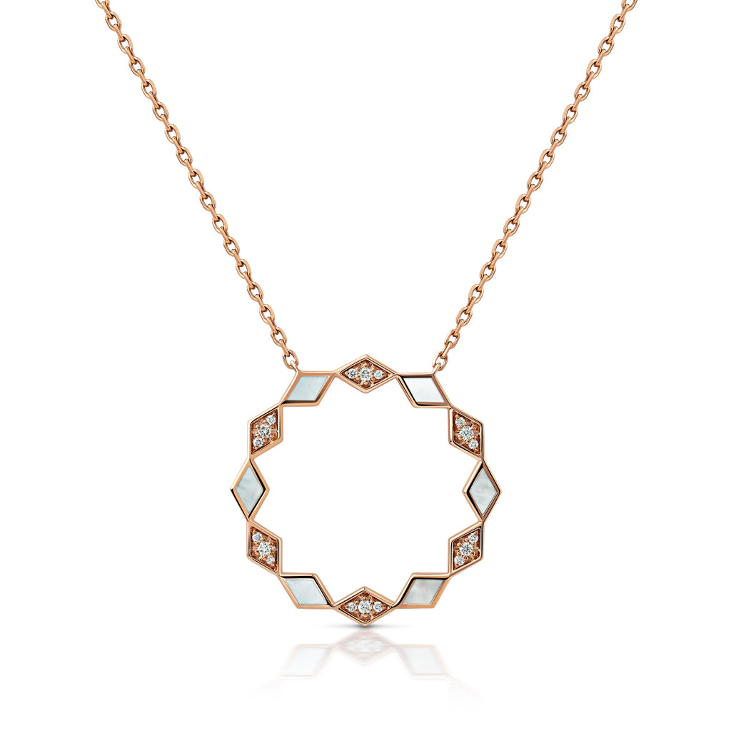 Eternity Large Mother of Pearl Rose Gold Pendant