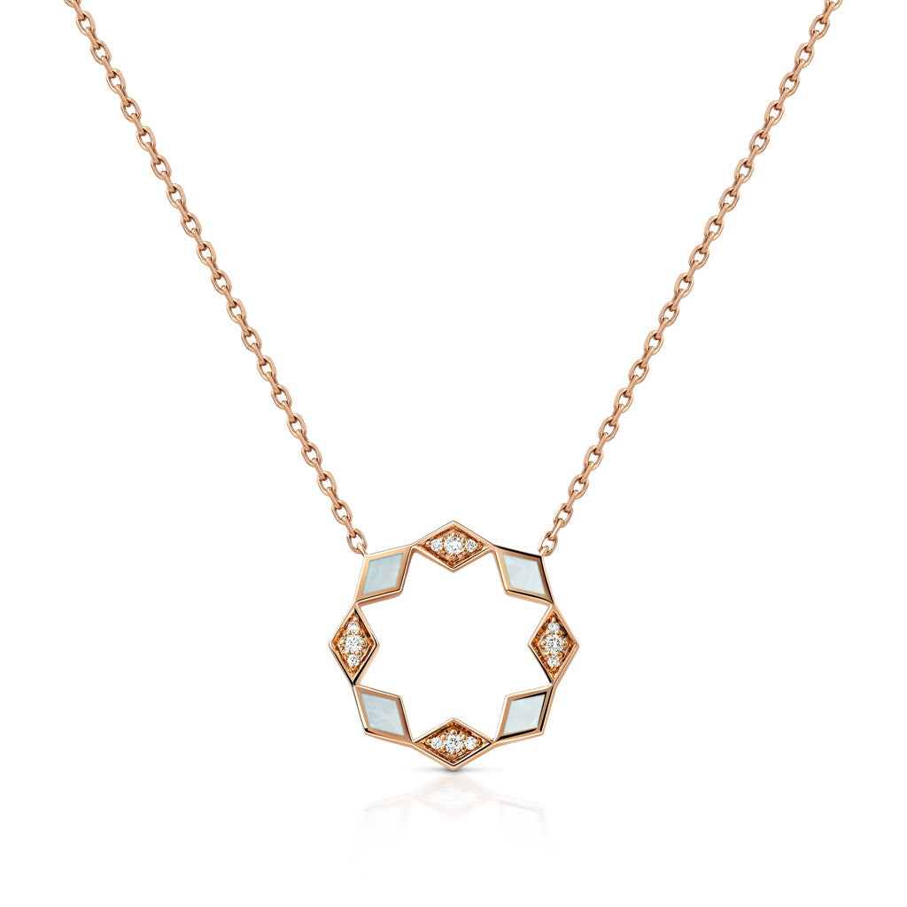 Eternity Medium Mother of Pearl Rose Gold Pendant