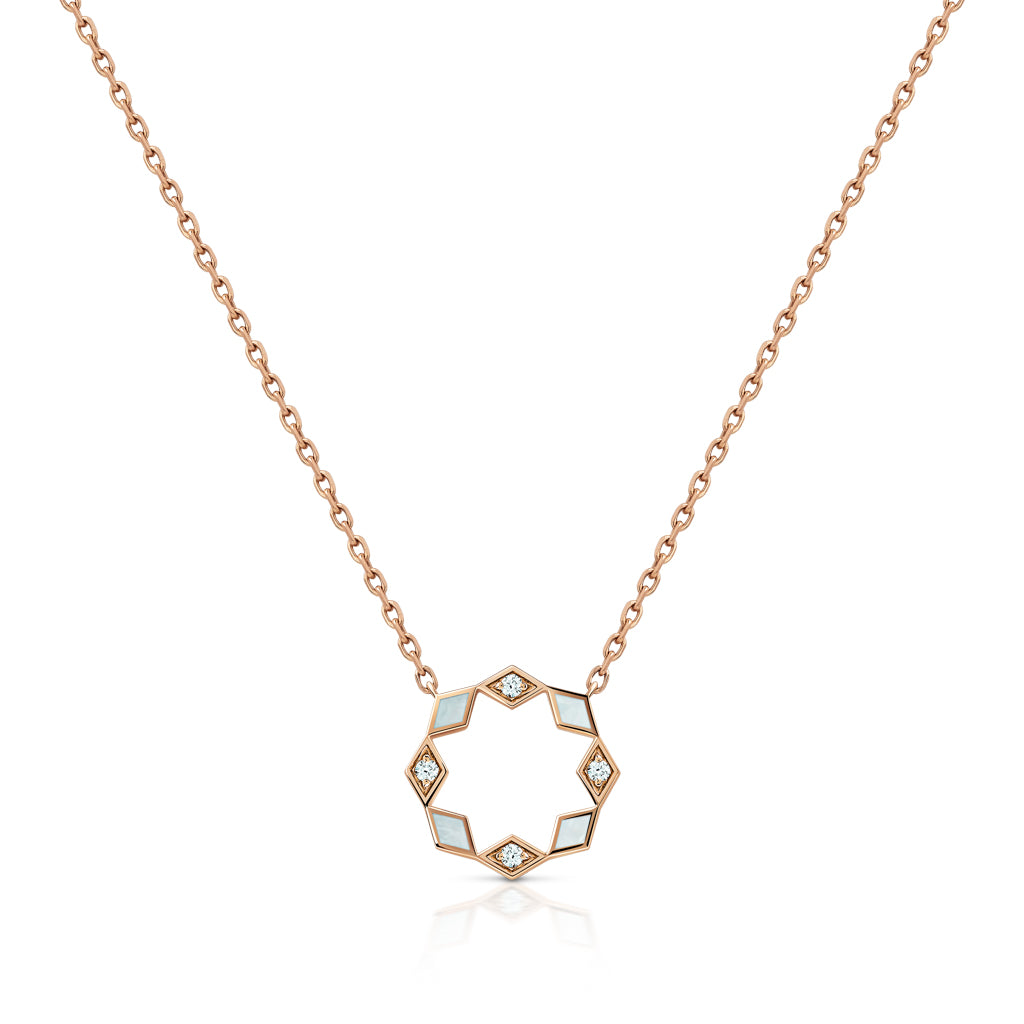 Eternity Small Mother of Pearl Rose Gold Pendant