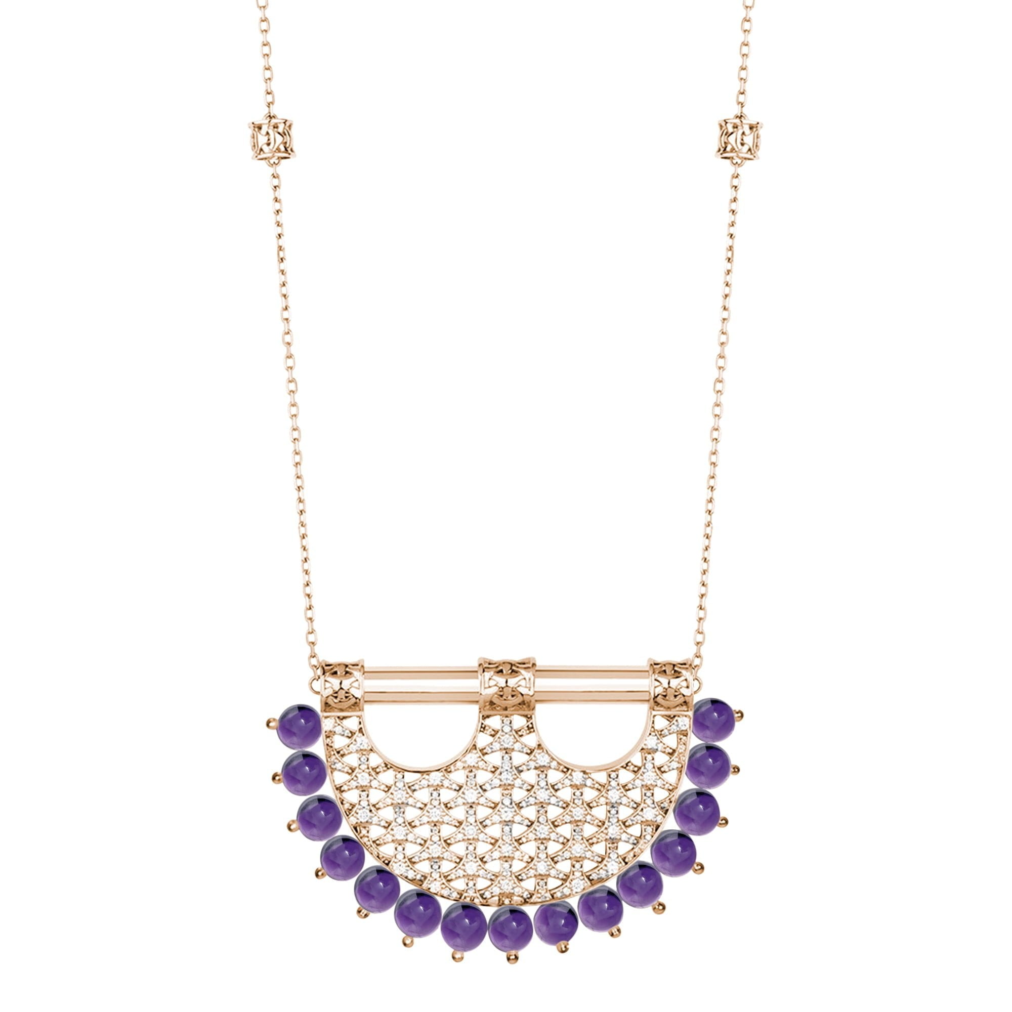 Heritage Amethyst Pendant in Large Model Full Diamond