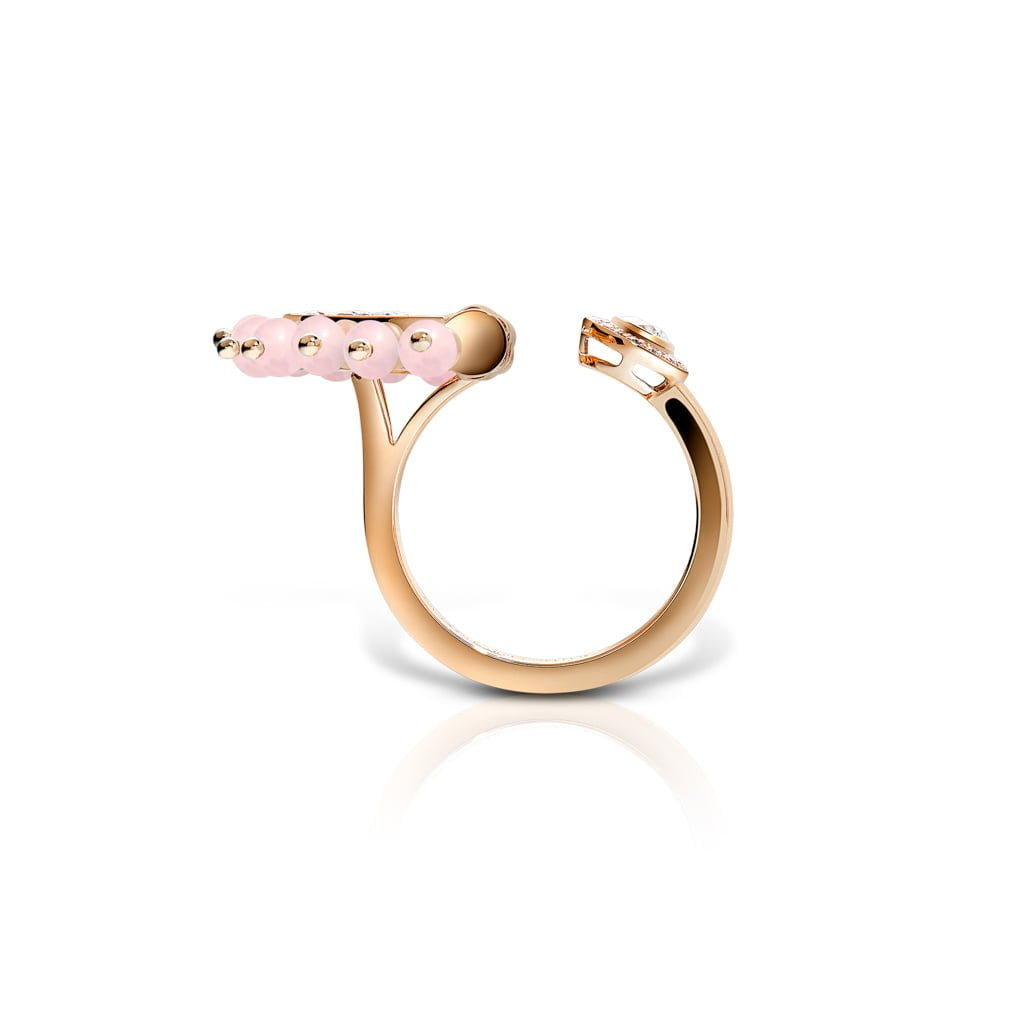 Heritage Agate Full Diamond Ring — Rose Quartz#Stone_Rose Quartz