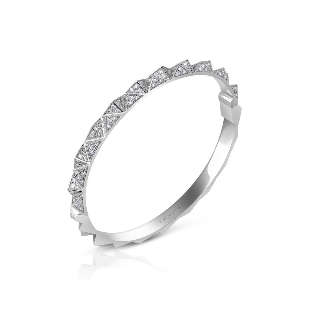 Tilal Full Diamond Bangle#Gold_White Gold