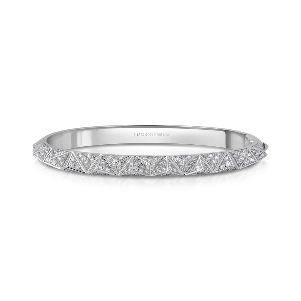 Tilal Full Diamond Bangle#Gold_White Gold
