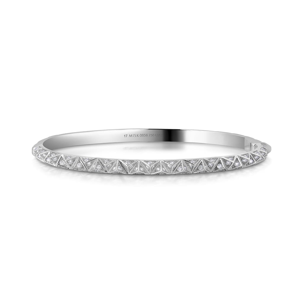 Tilal Slim Bangle#Gold_White Gold