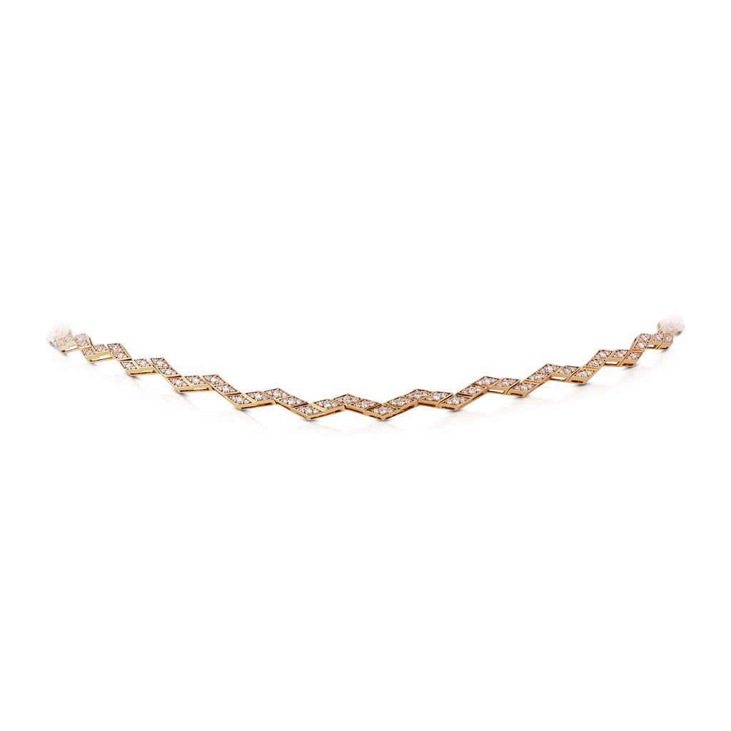 Eternity Small Full Diamond Rose Gold Necklace