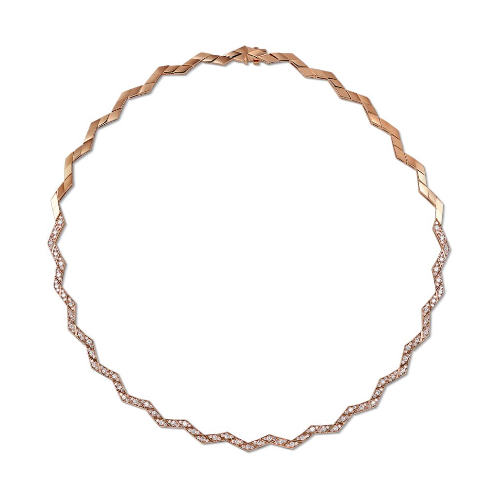 Eternity Small Full Diamond Rose Gold Necklace